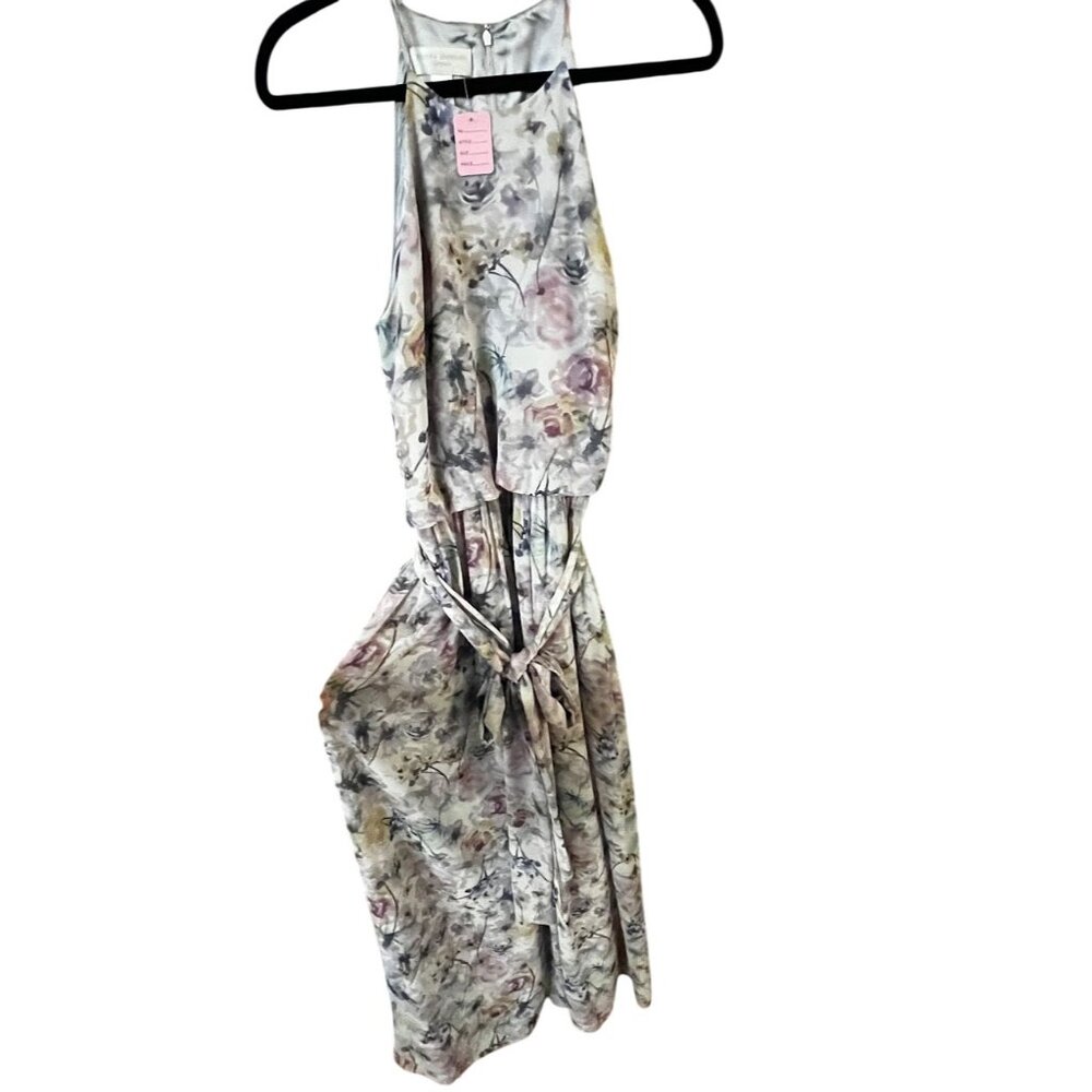 Anthropologie BHLDN Donna Morgan Alana watercolor floral halter top maxi gown 10 - Picture 4 of 9